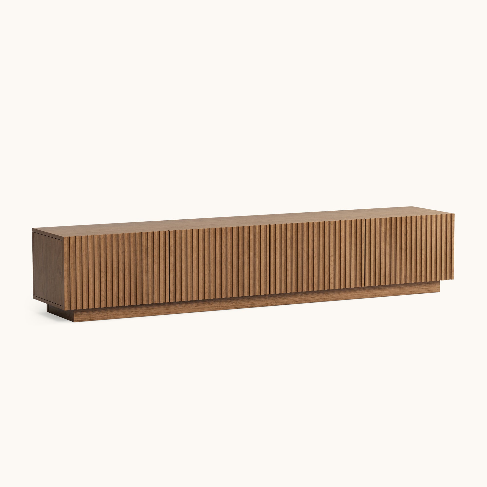 Mid-Century Modern Lowboard 220 cm mit verstellbaren Einlegeböden & Kabelmanagement